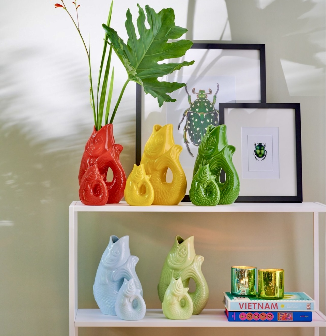 Fisch vase carafon bunt gift company