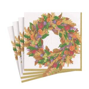 Papier Servietten, Herbst - Blätterkranz