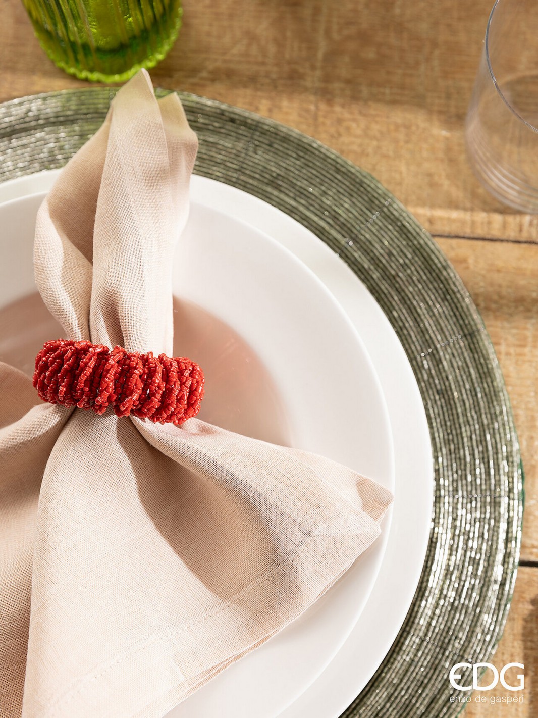 round beaded napkin holder d6 rot 2