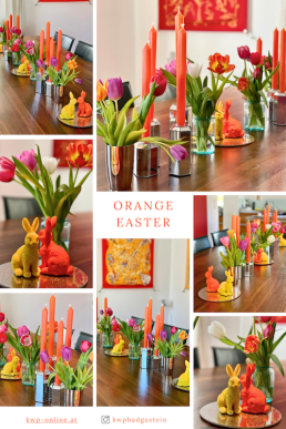 Orange Easter Tischdeko