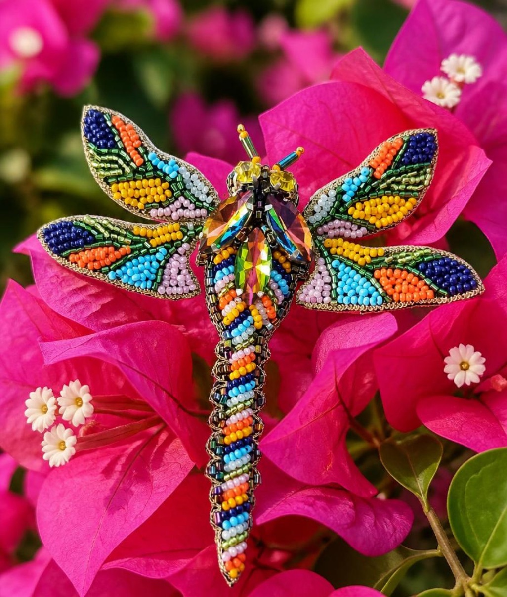 brosche libelle blume