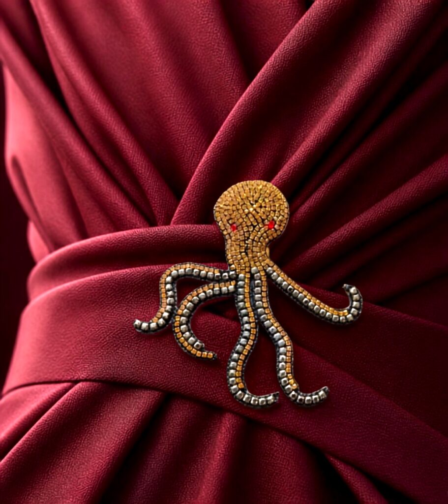 Brosche Oktopus